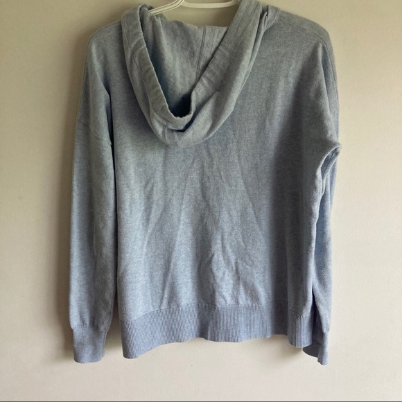 Elliott Lauren Cotton Cashmere Drawstring Hoodie with Front Pocket Sz XS Blue - Picture 4 of 9